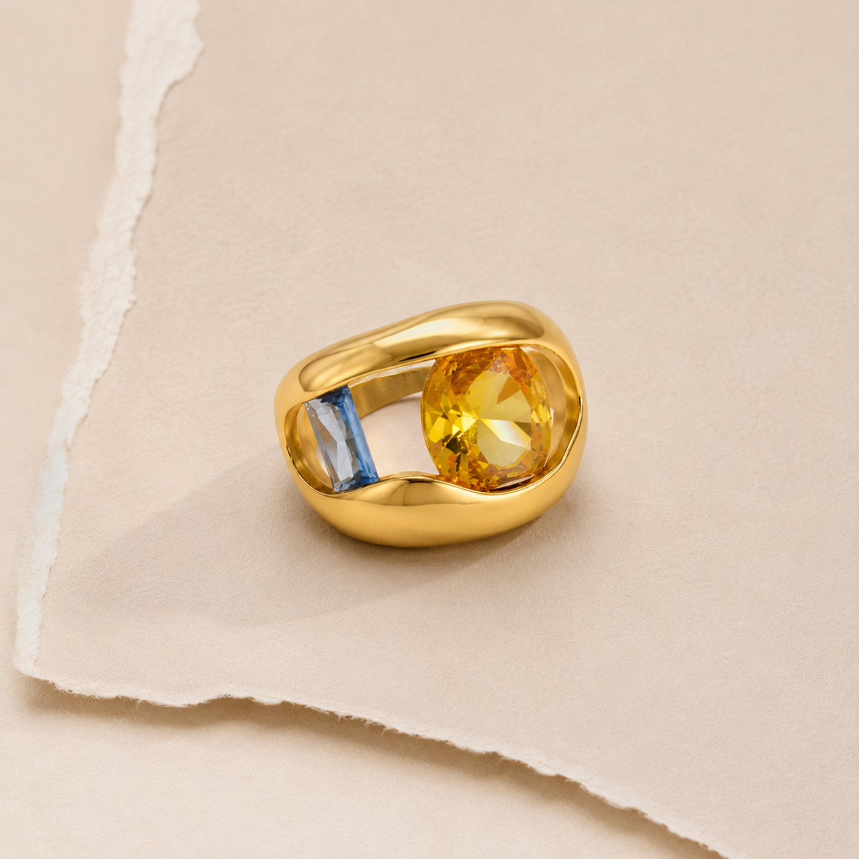 Multi-Stone Sculptural Ring