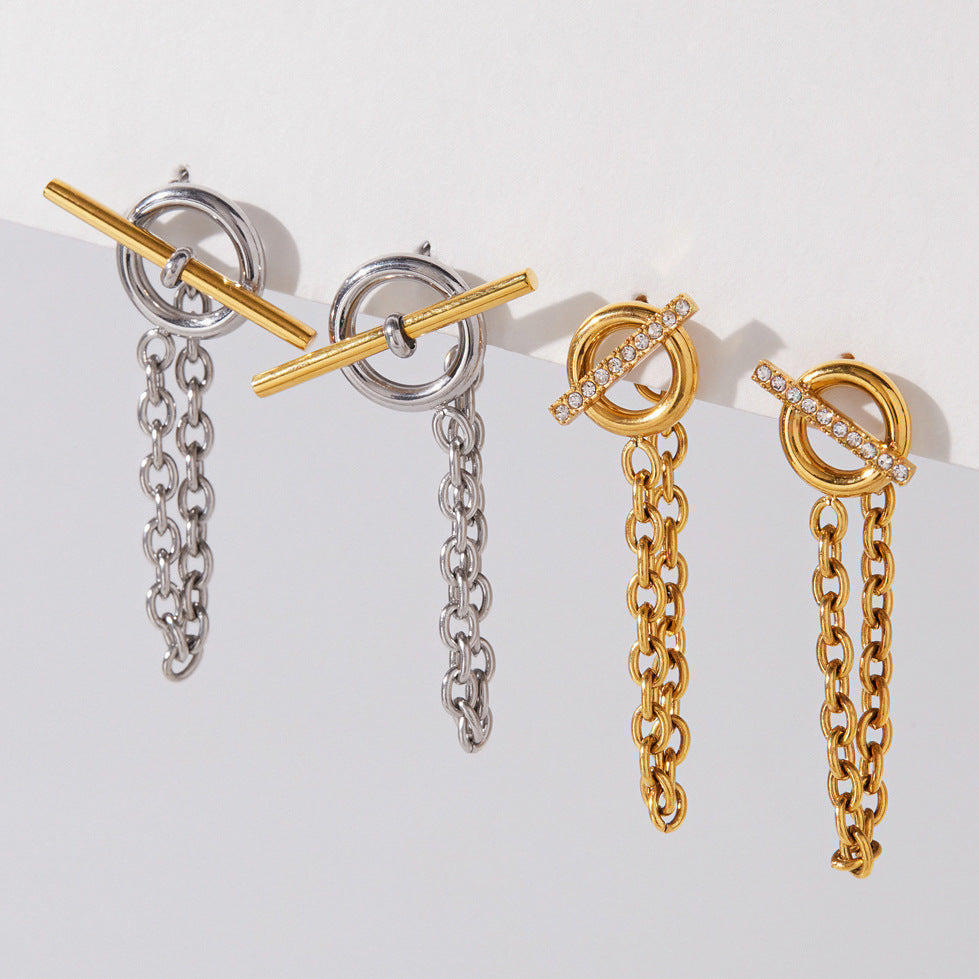 Toggle Chain Drop Earrings