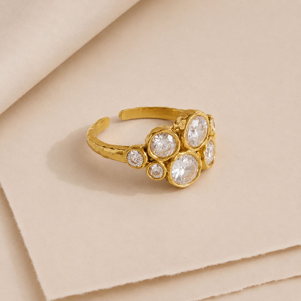 Sculptural Sparkle Ring