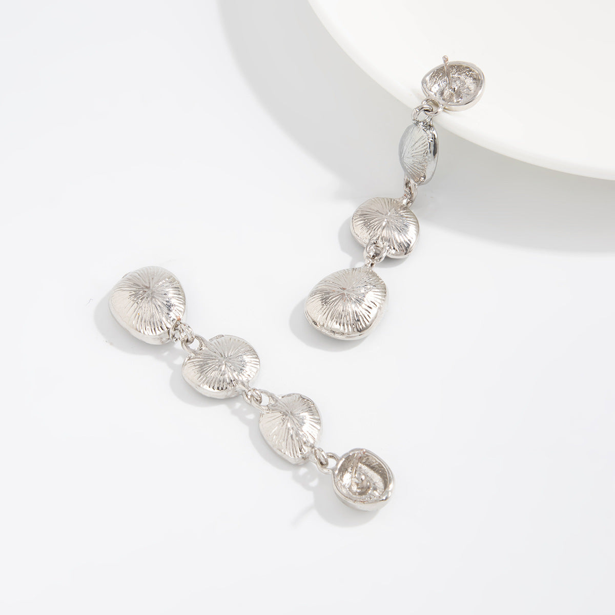 Faceted Oval Drop Earrings