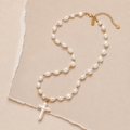 Beaded Cross Pendant Necklace