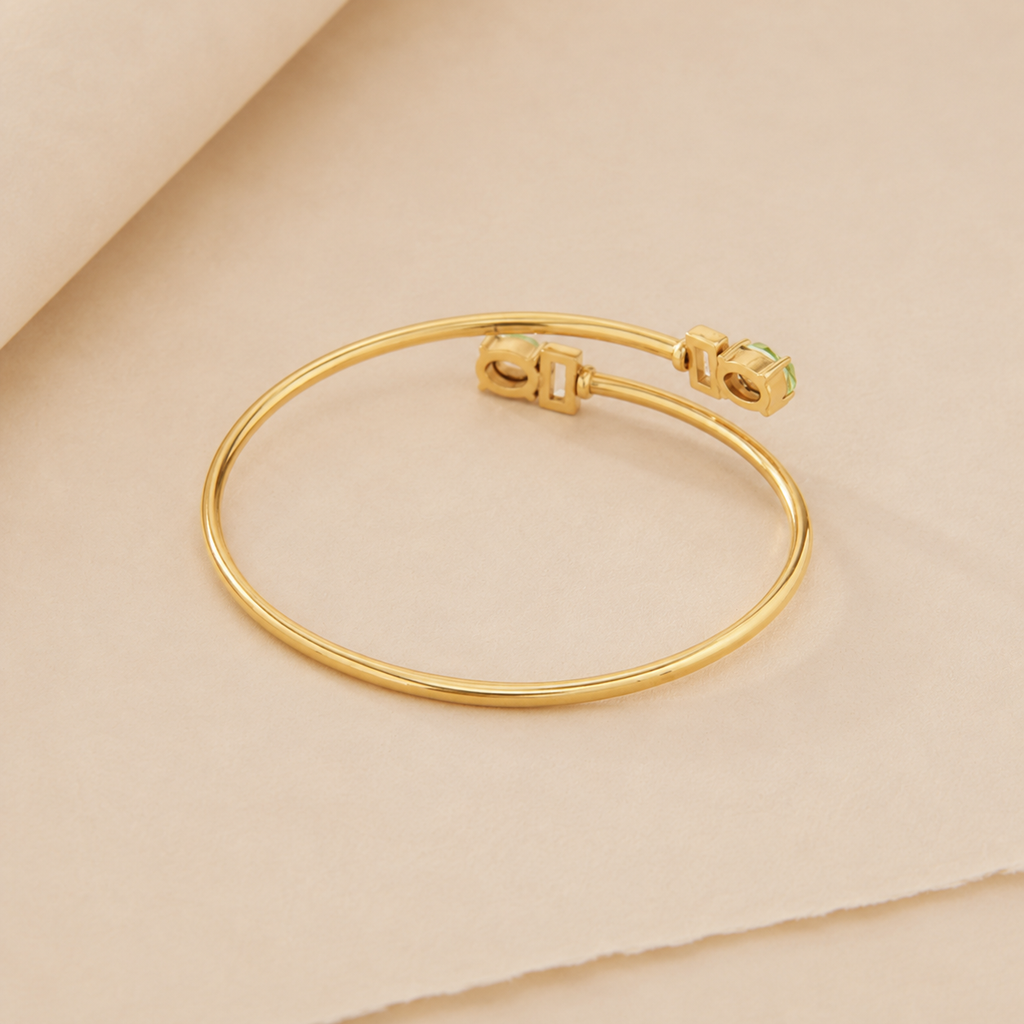 Gem Accent Open Cuff Bangle
