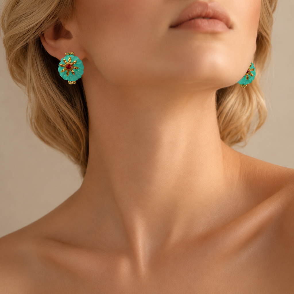 Floral Sparkle Stud Earrings