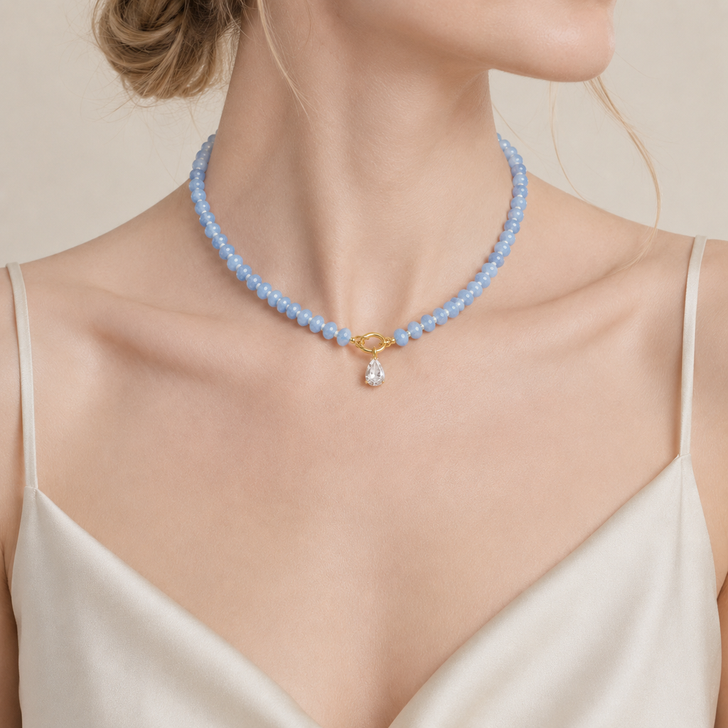 Multi-Strand Beaded Charm Necklace