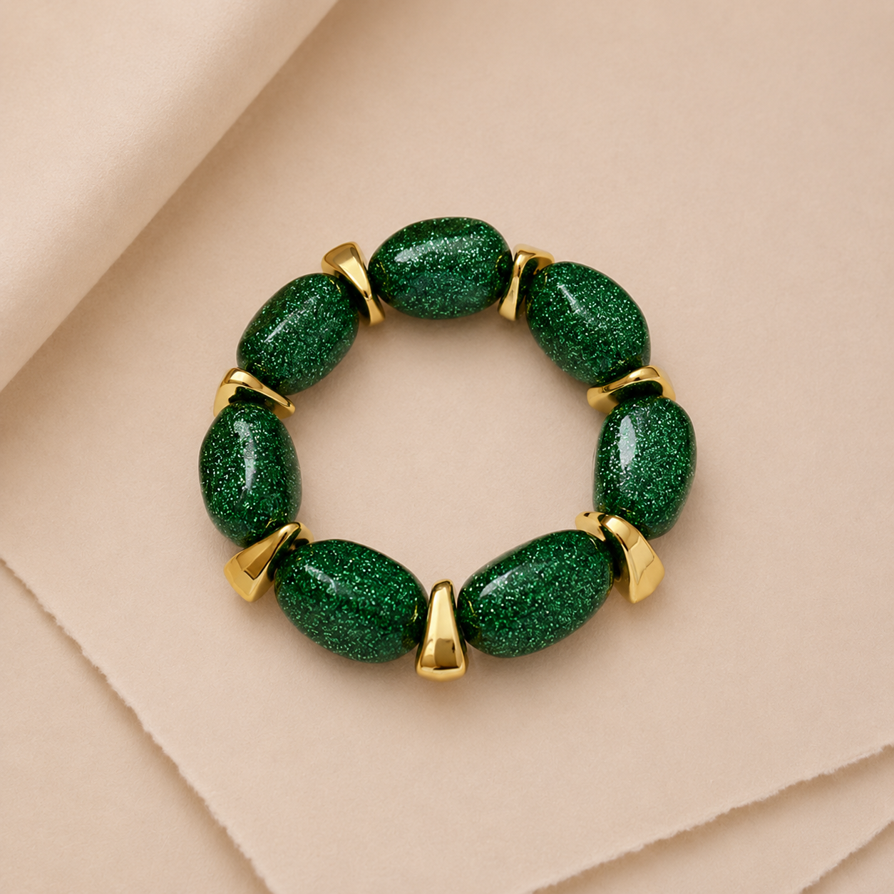 Chunky Glitter Bead Stretch Bracelet