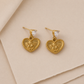 Angel Heart Drop Stud Earrings