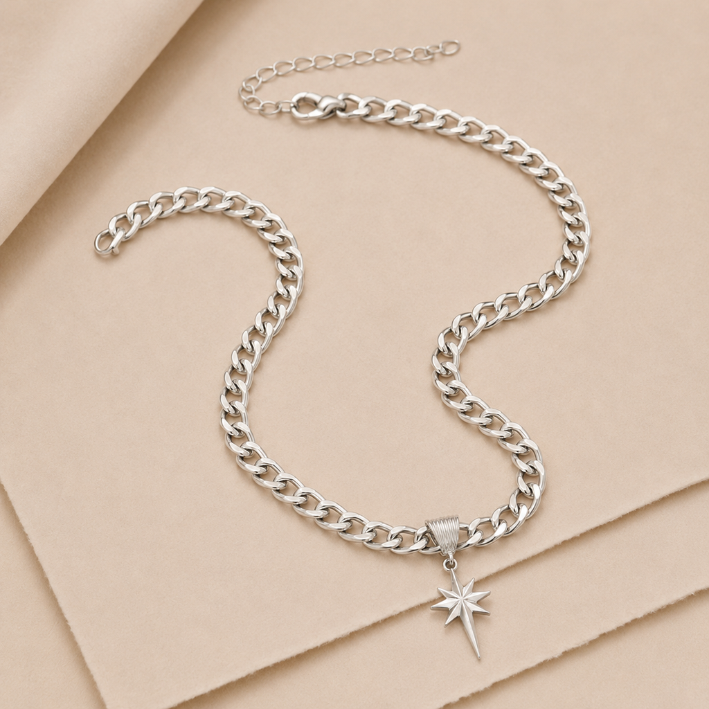 Starburst Pendant Chain Necklace