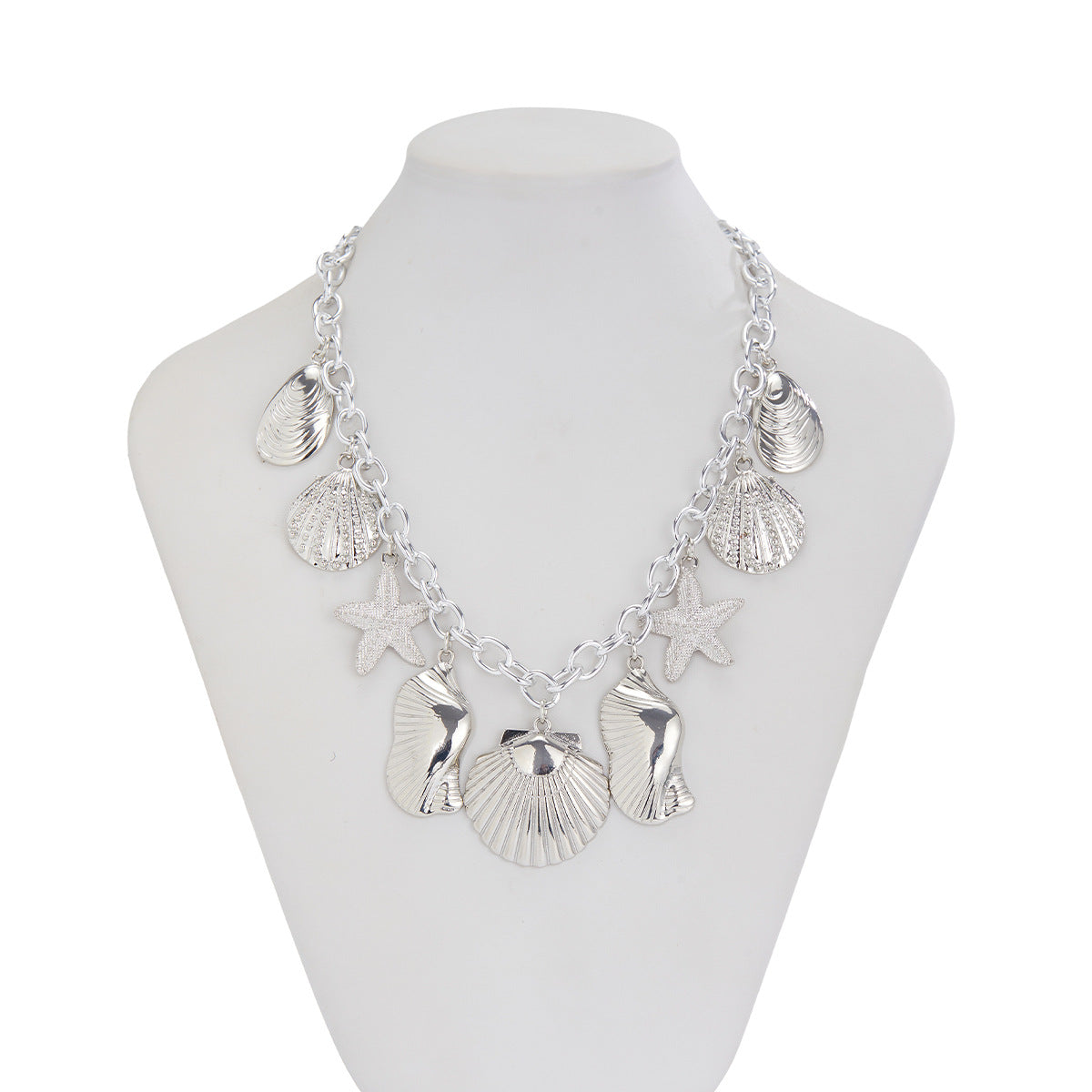 Seashell & Starfish Charm Necklace