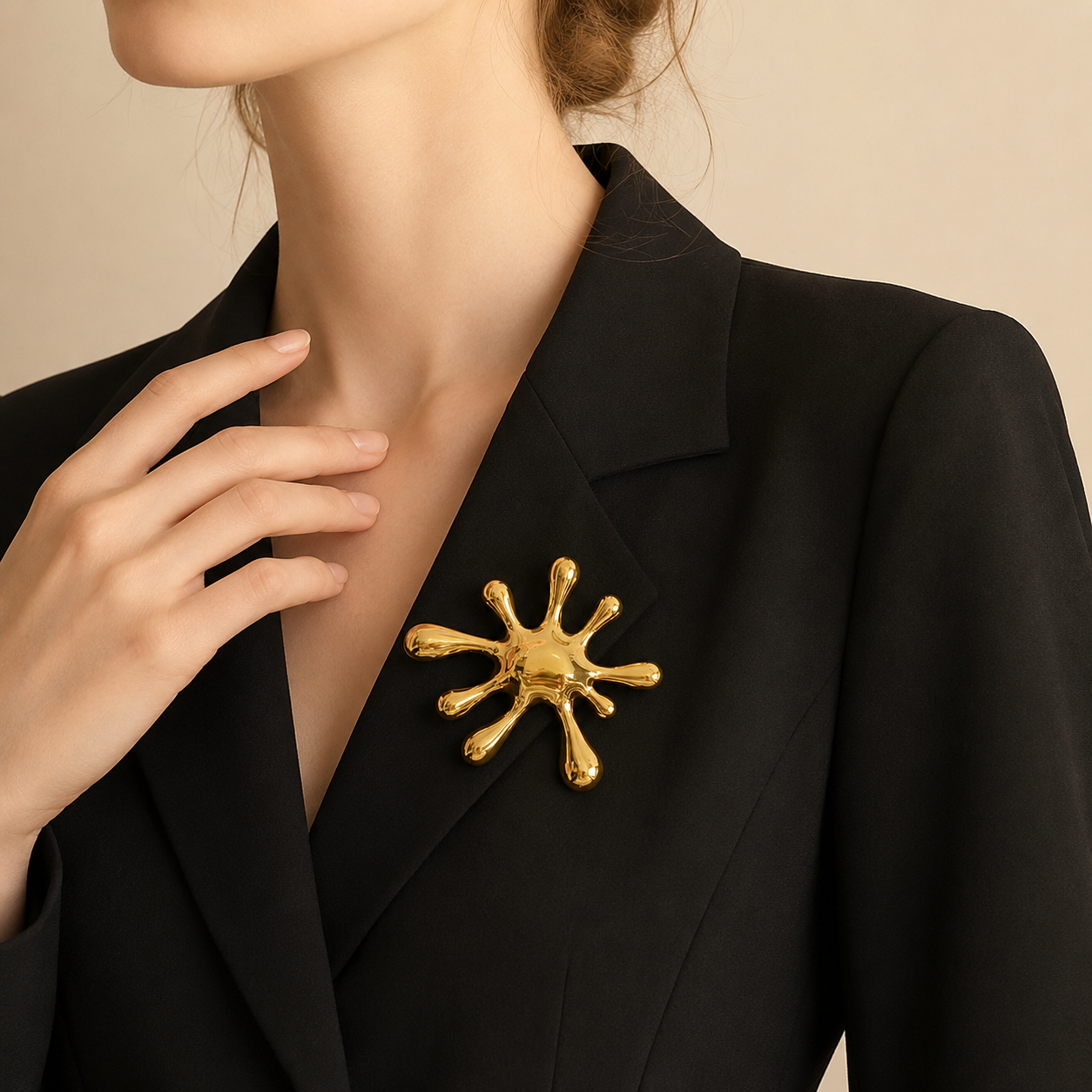 Abstract Splash Statement Brooch