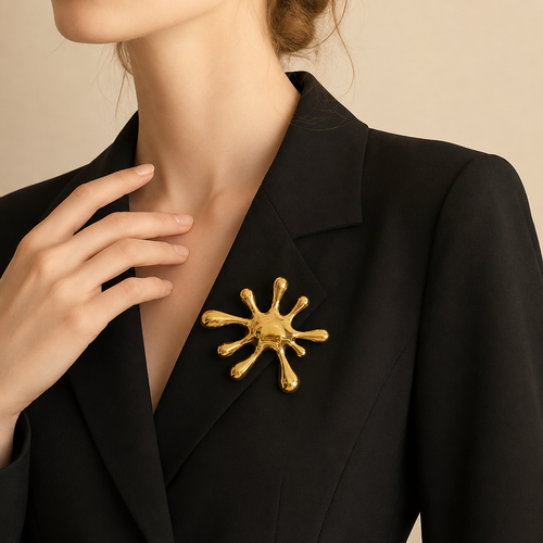 Abstract Splash Statement Brooch