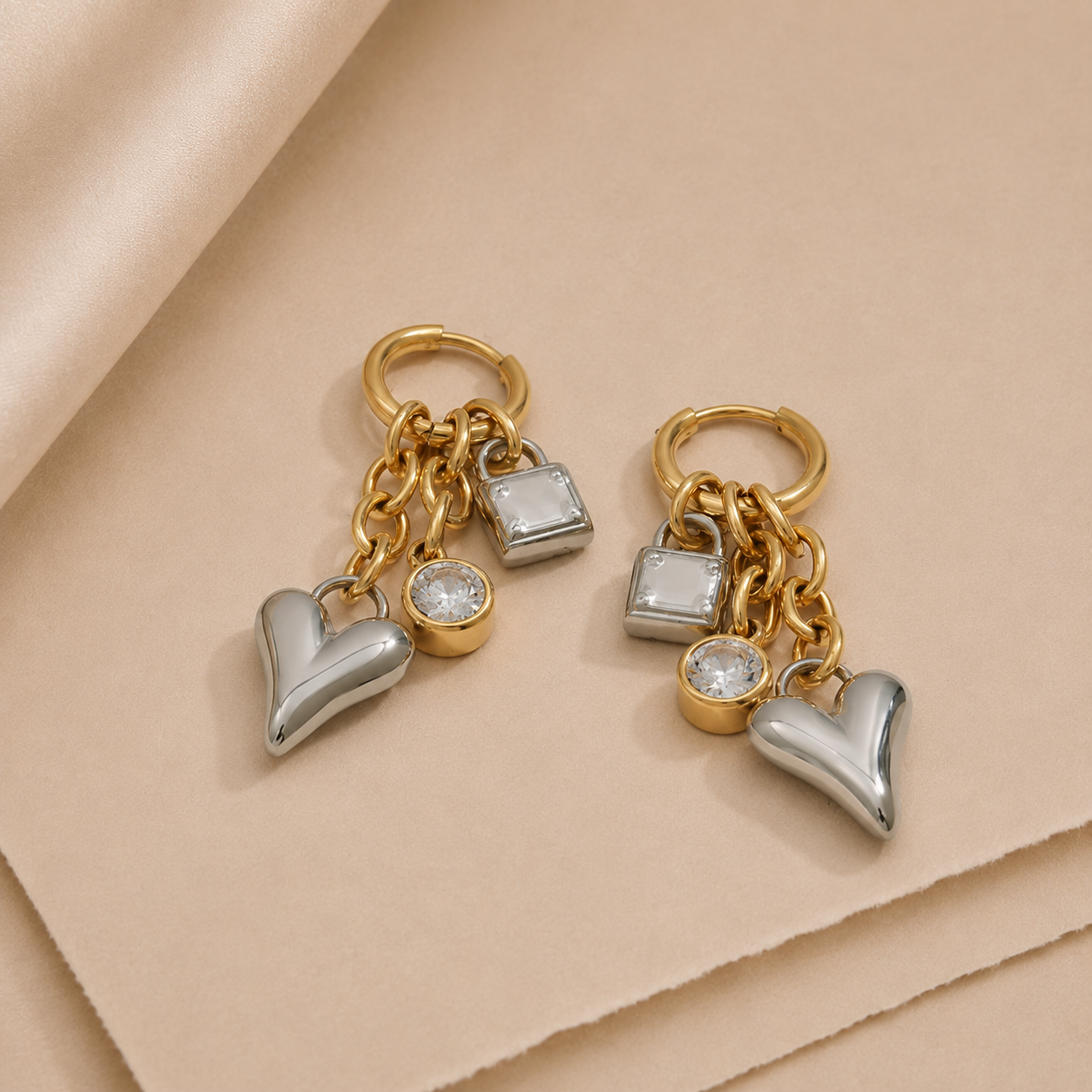 Spike Charm Hoop Earrings