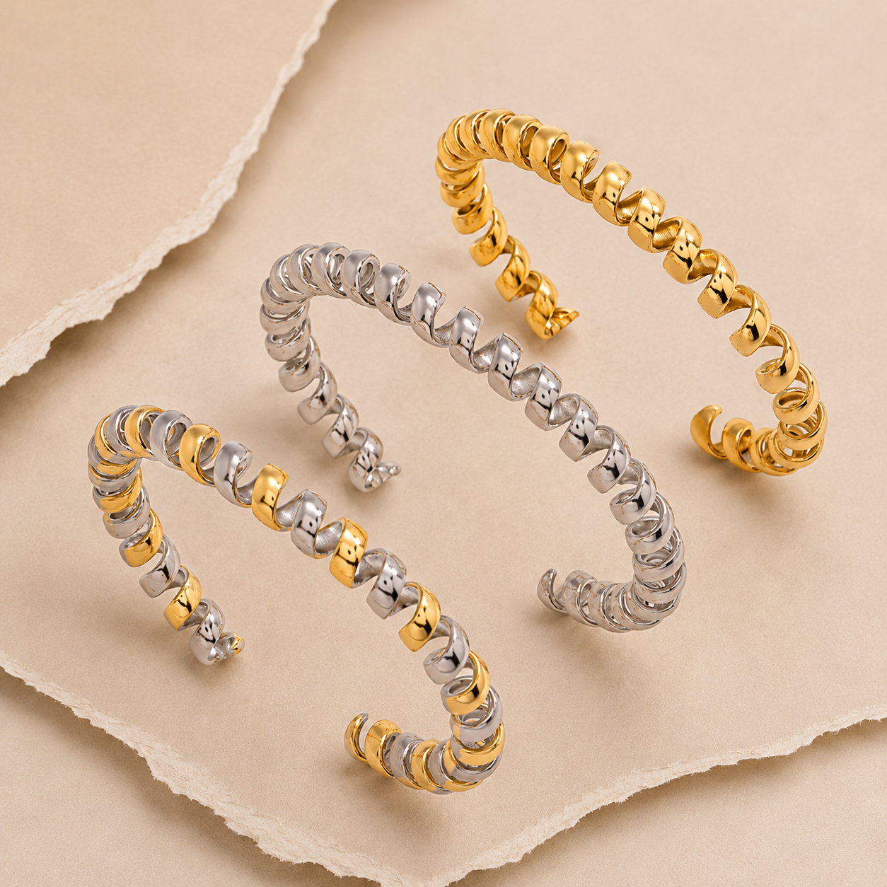 Spiral Coil Cuff Bracelet