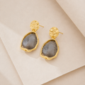 Sculptural Stone Drop Earrings