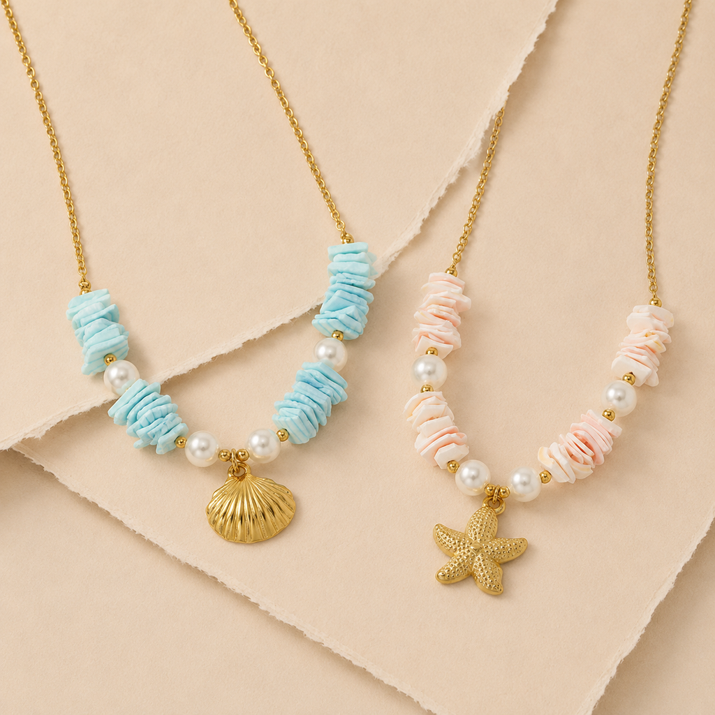 Shell Charm Beaded Necklace