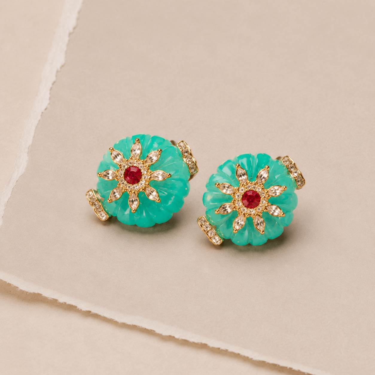 Floral Sparkle Stud Earrings