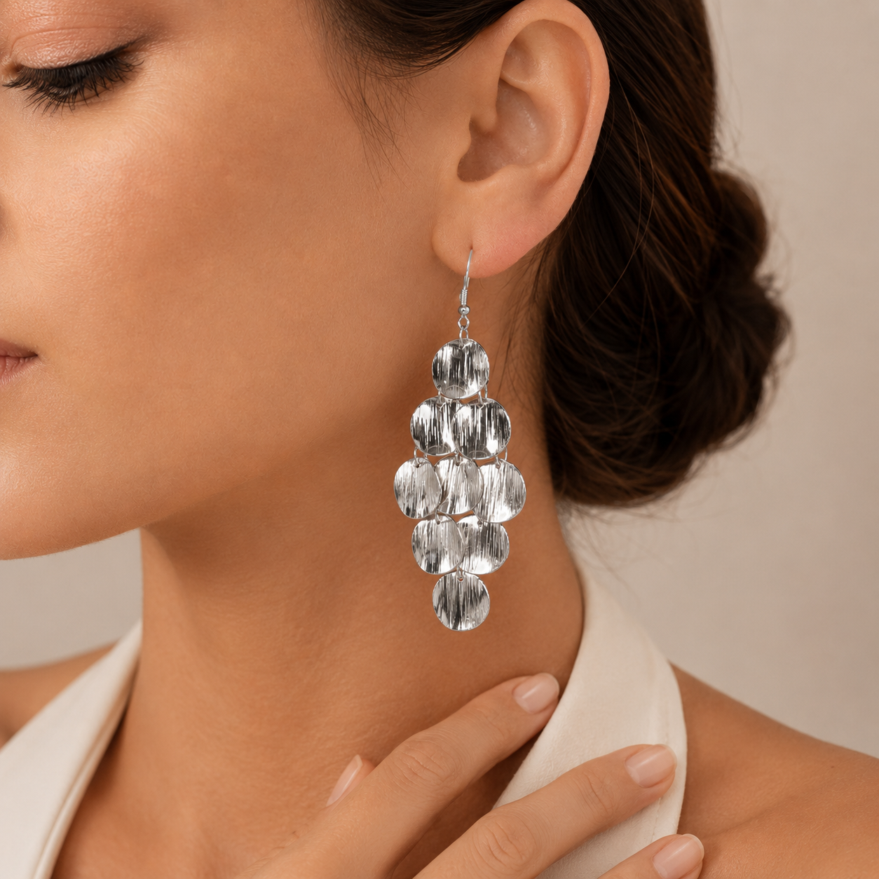 Disc Chandelier Drop Earrings