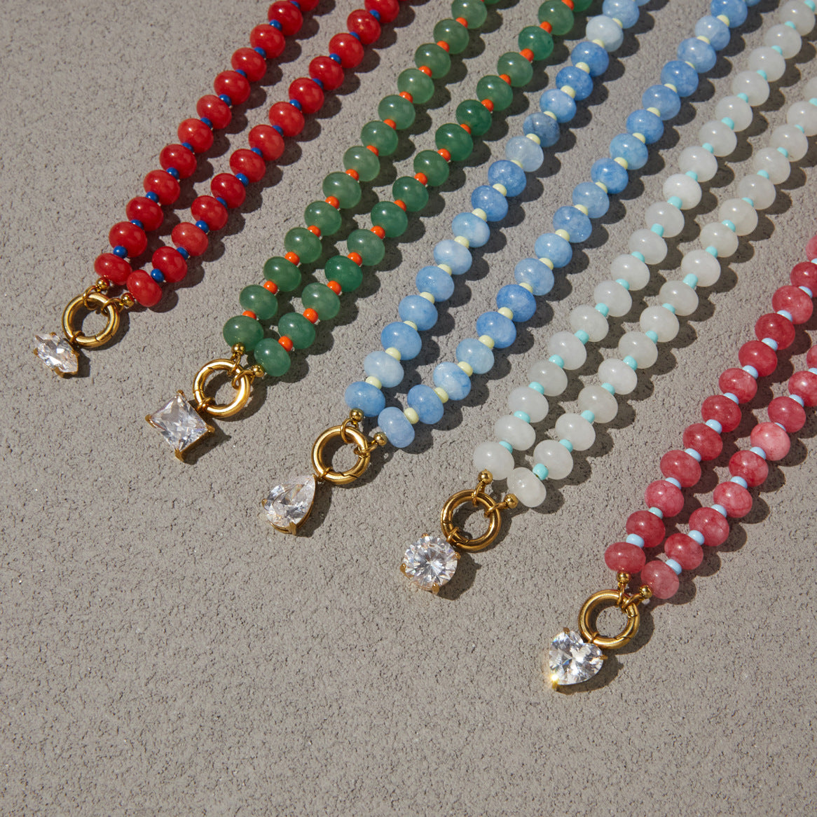 Multi-Strand Beaded Charm Necklace