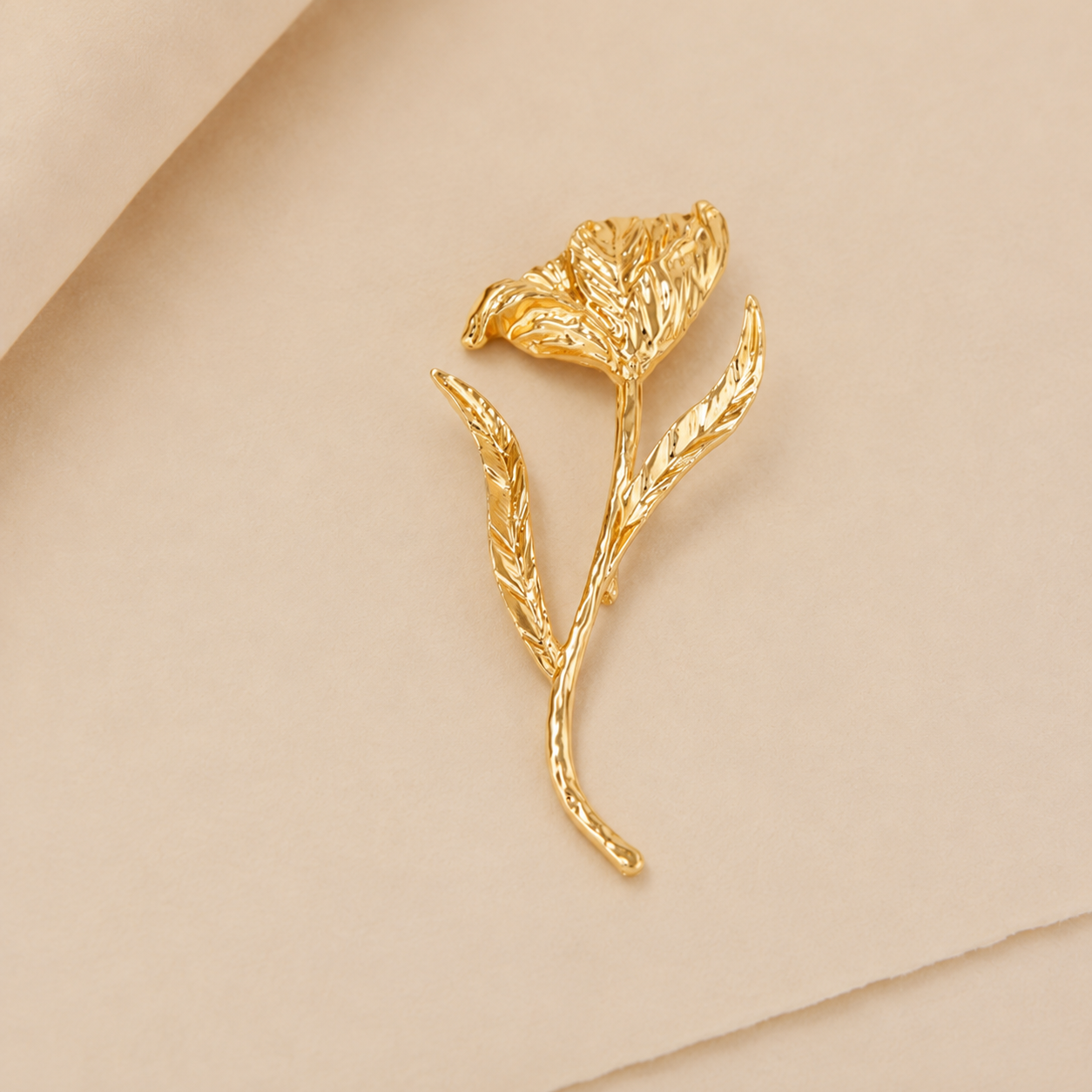 Sculptural Lily Flower Brooch