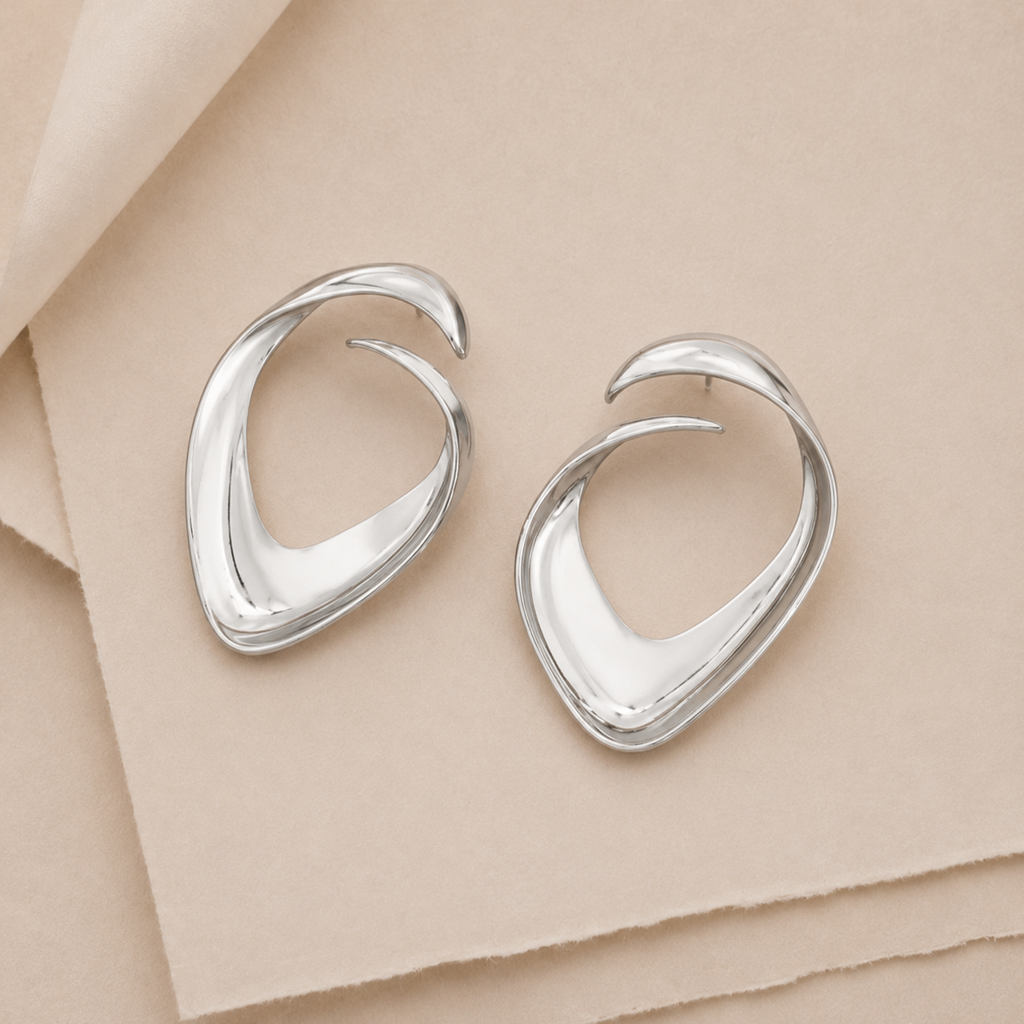 Sculptural Open Hoop Earrings