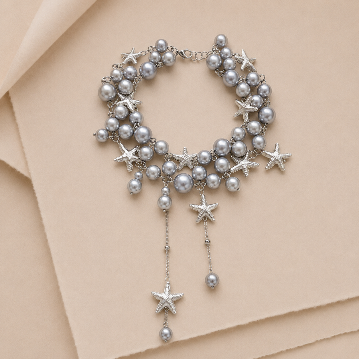 Starfish Beaded Choker Necklace