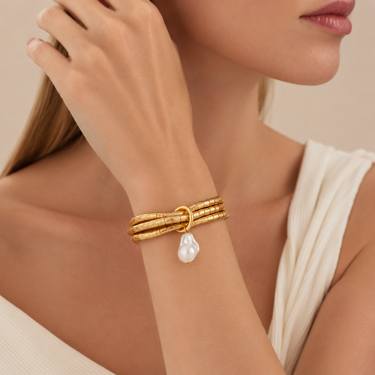 Layered Tube Bead Bracelet