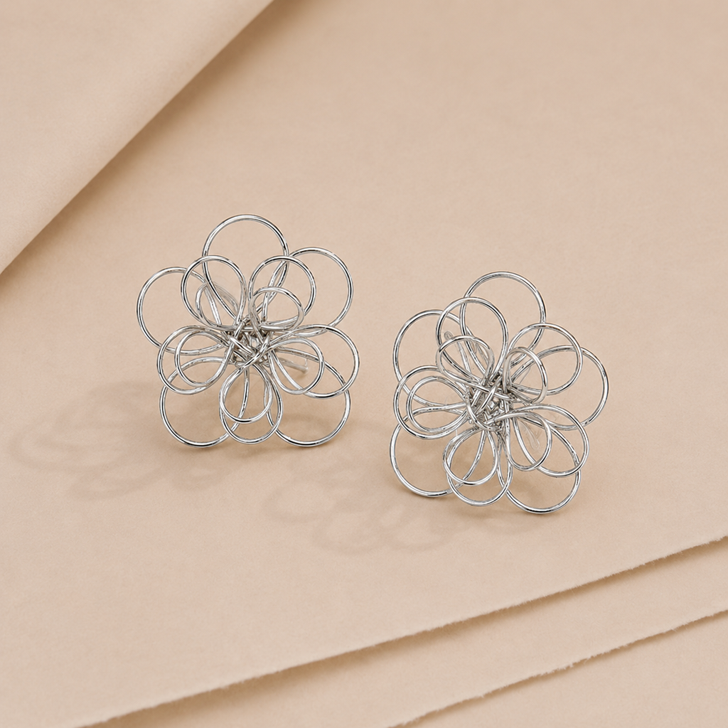 Looped Flower Stud Earrings