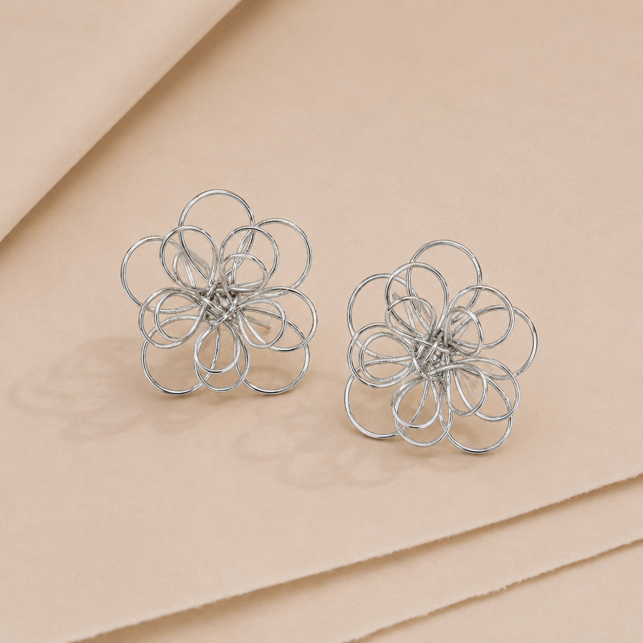 Looped Flower Stud Earrings