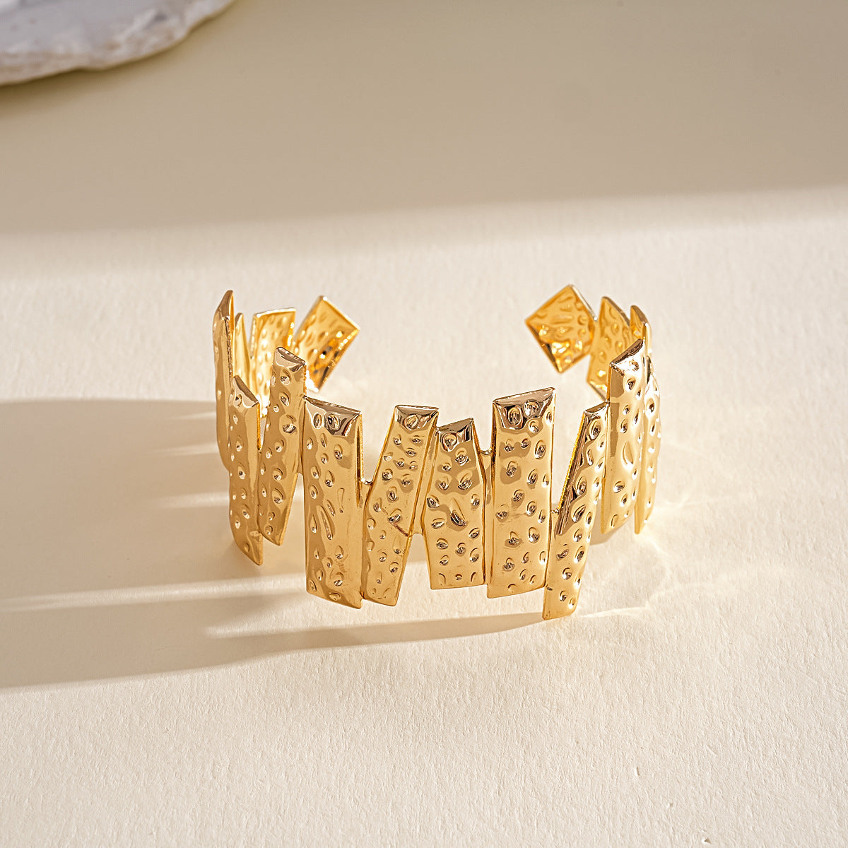 Hammered Link Cuff Bracelet