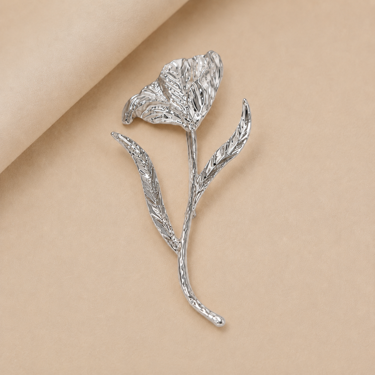 Sculptural Lily Flower Brooch