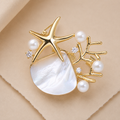 Starfish Shell Statement Brooch