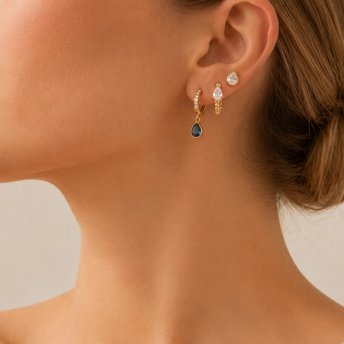 Teardrop Hoop Earring Set