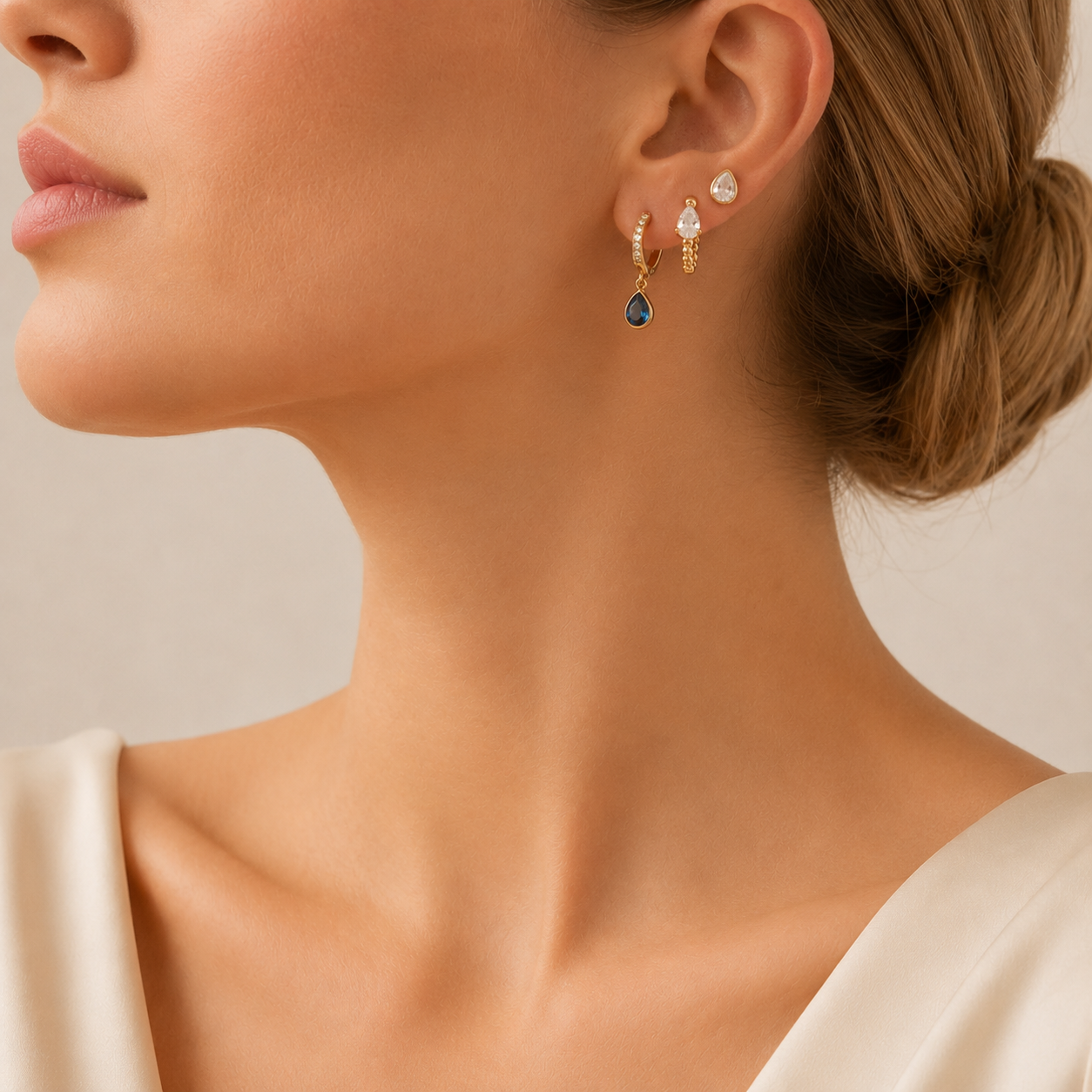 Teardrop Hoop Earring Set