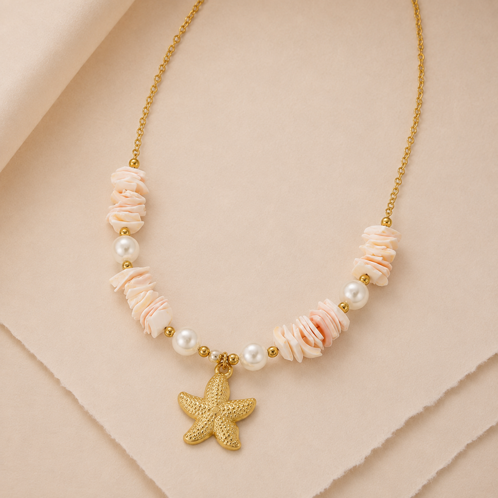 Shell Charm Beaded Necklace