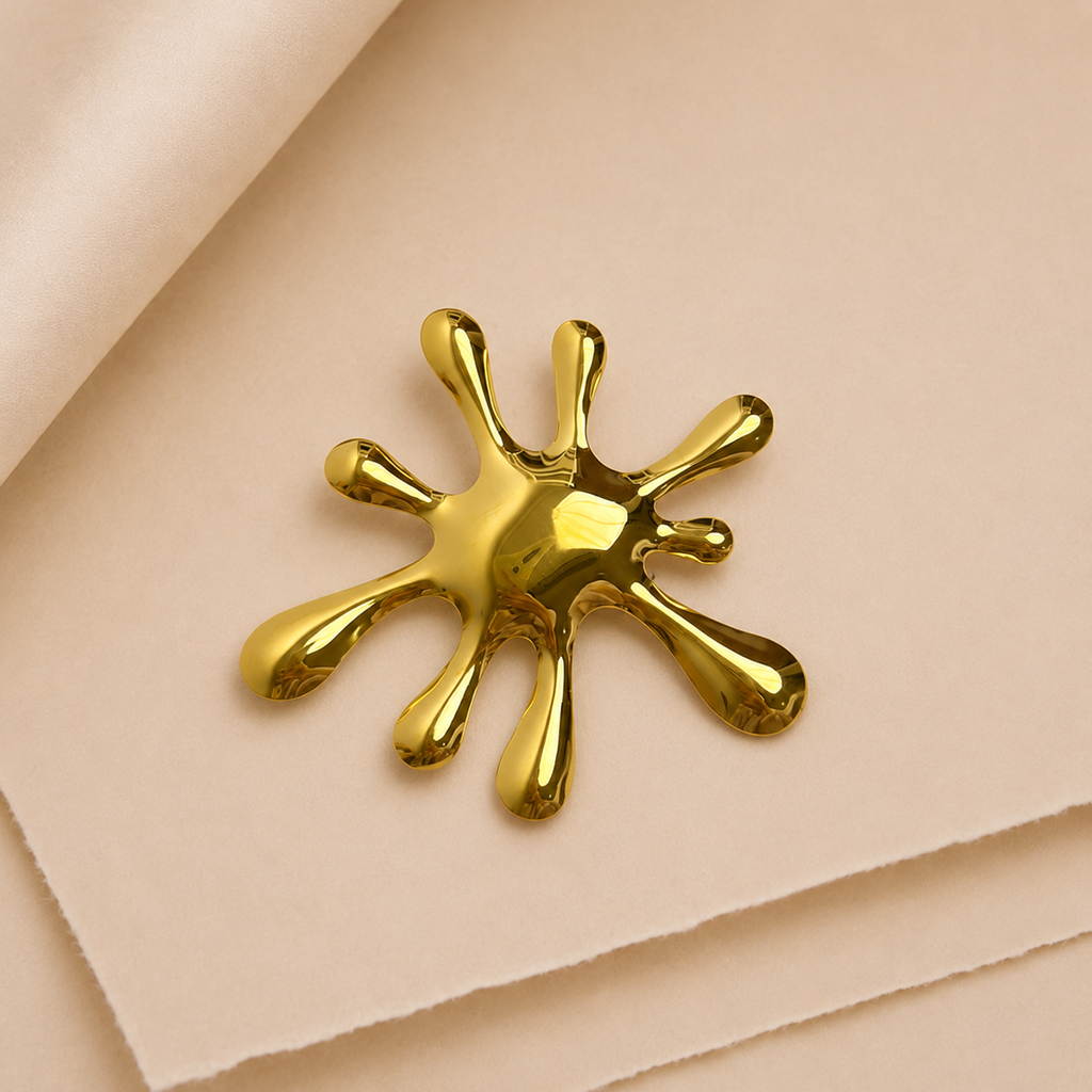 Abstract Splash Statement Brooch
