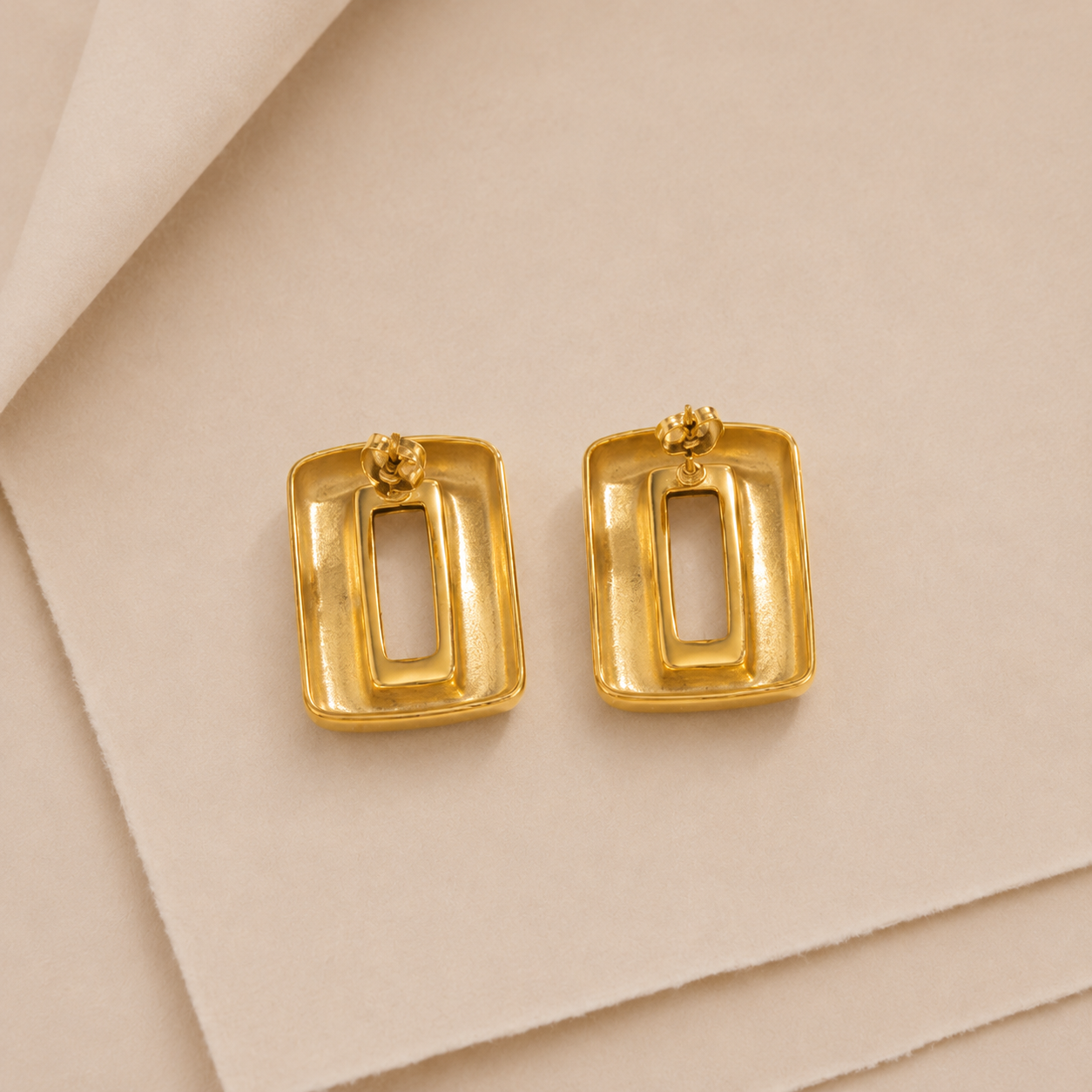 Rectangular Gem Statement Earrings