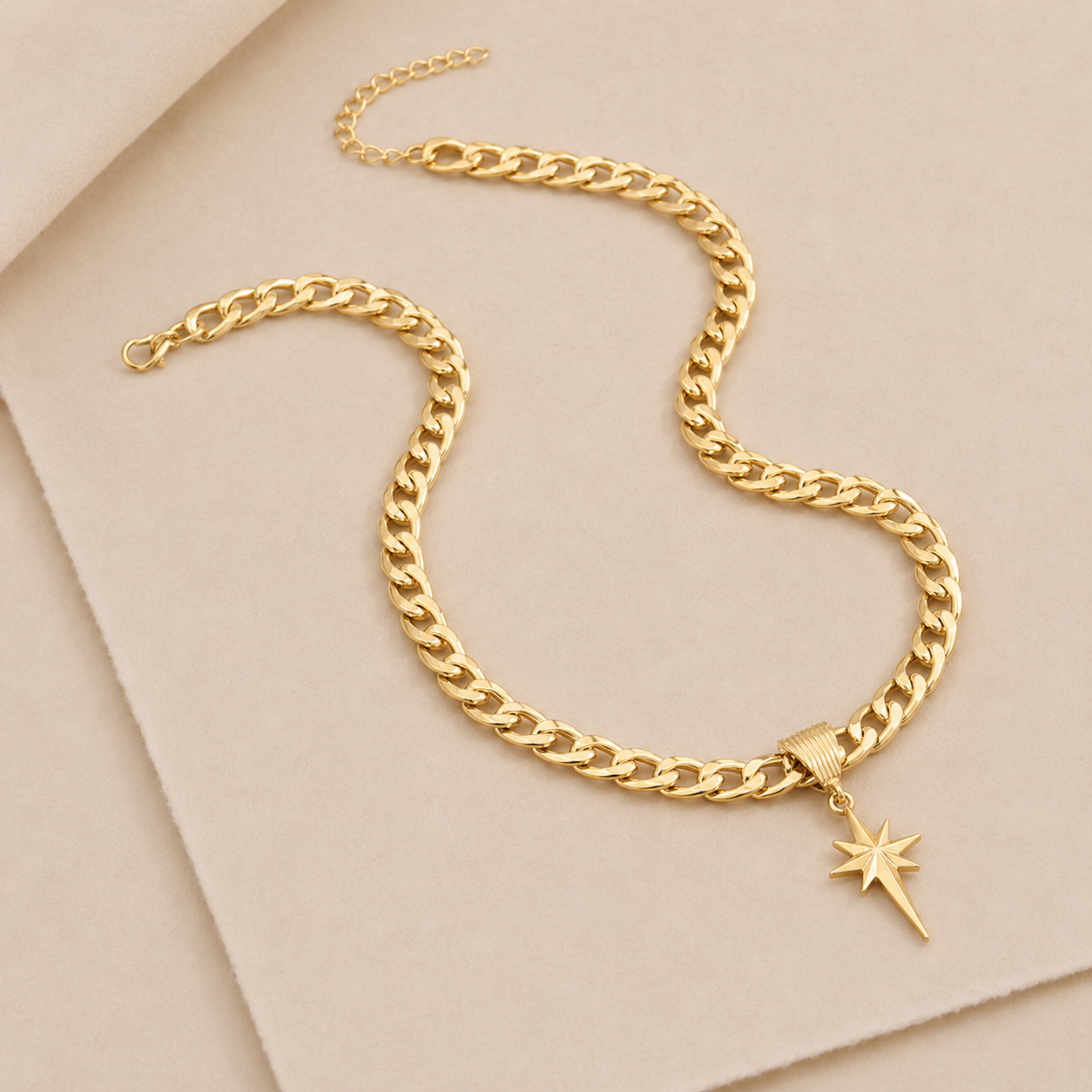 Starburst Pendant Chain Necklace