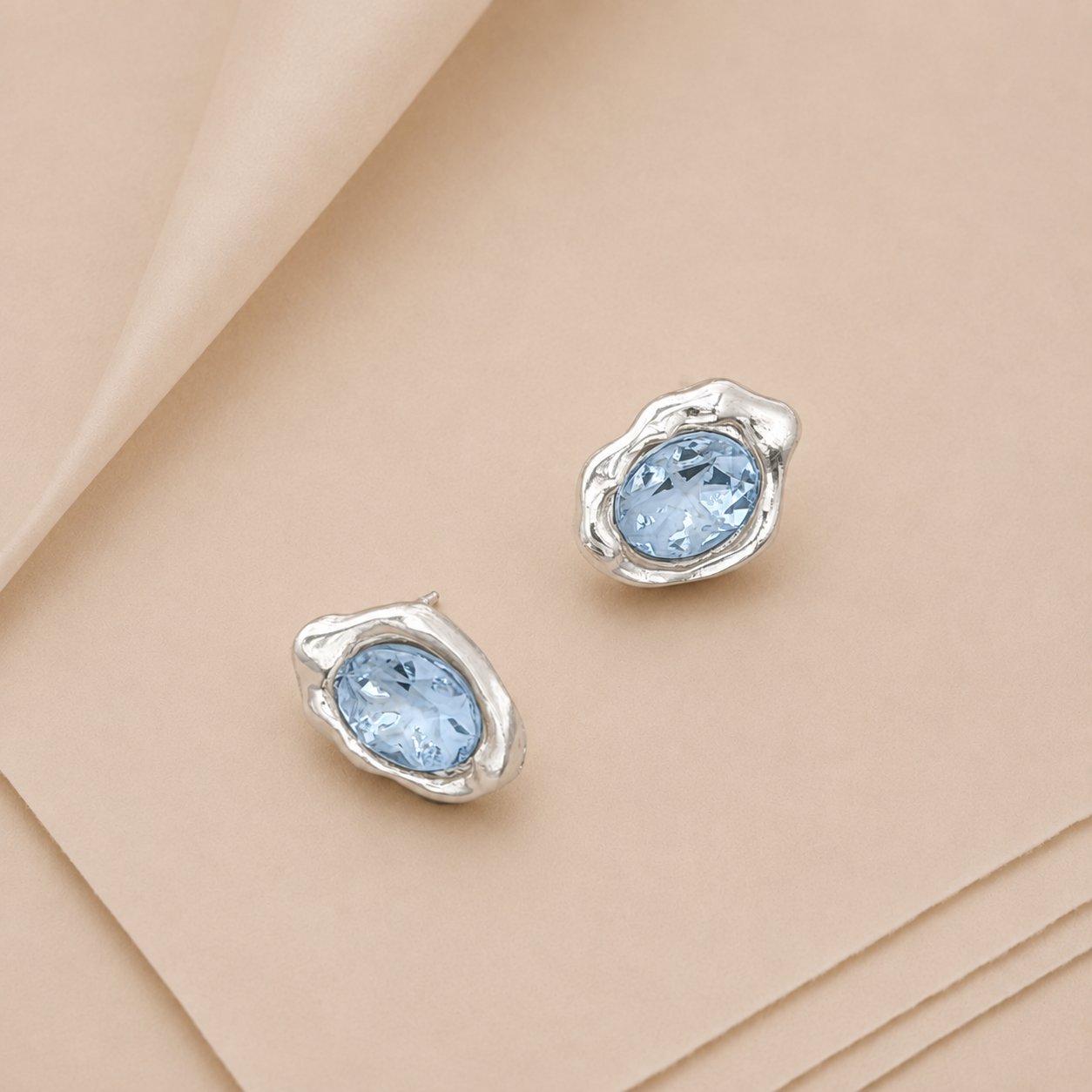 Sculptural Gem Stud Earrings