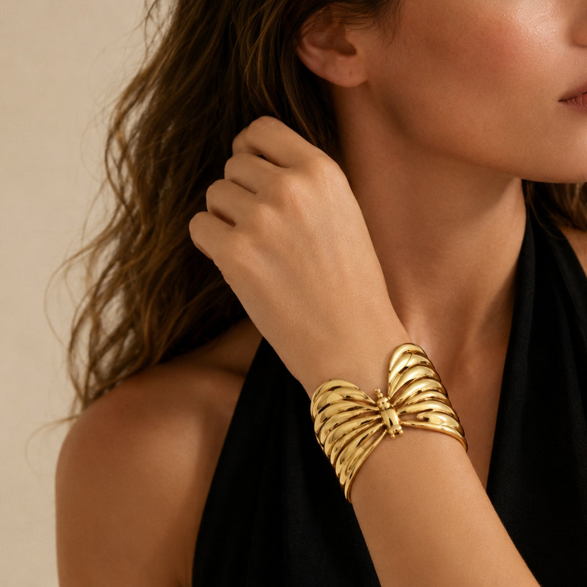 Butterfly & Floral Open Cuff Bracelet Set