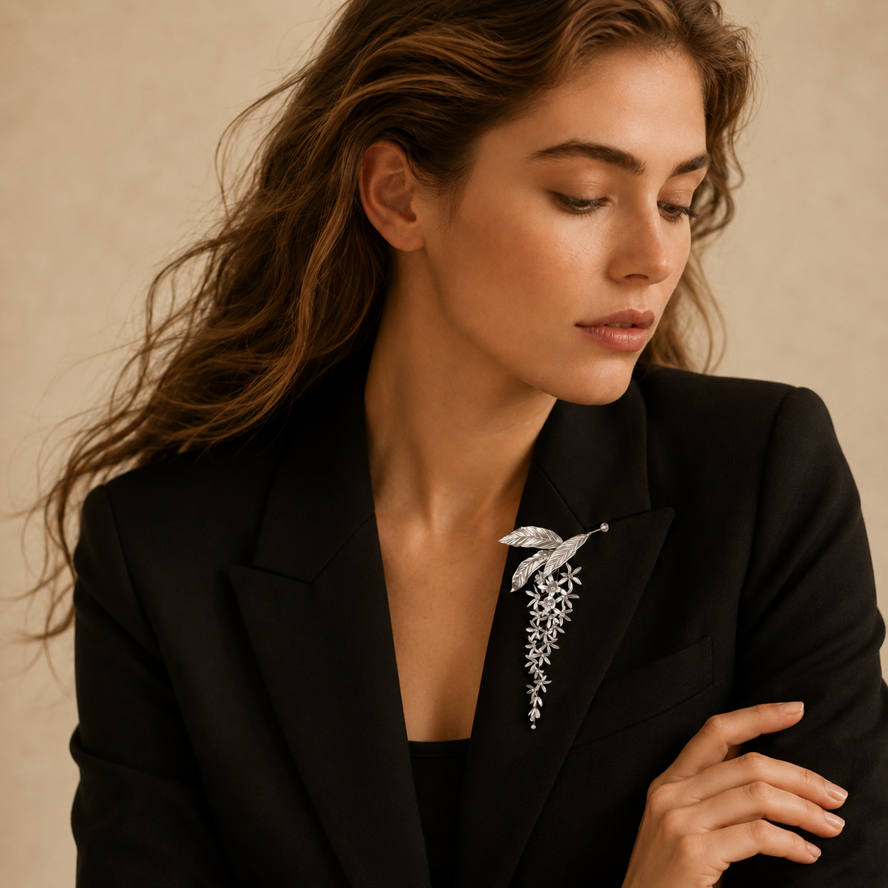 Elegant Blossom Cascade Brooch