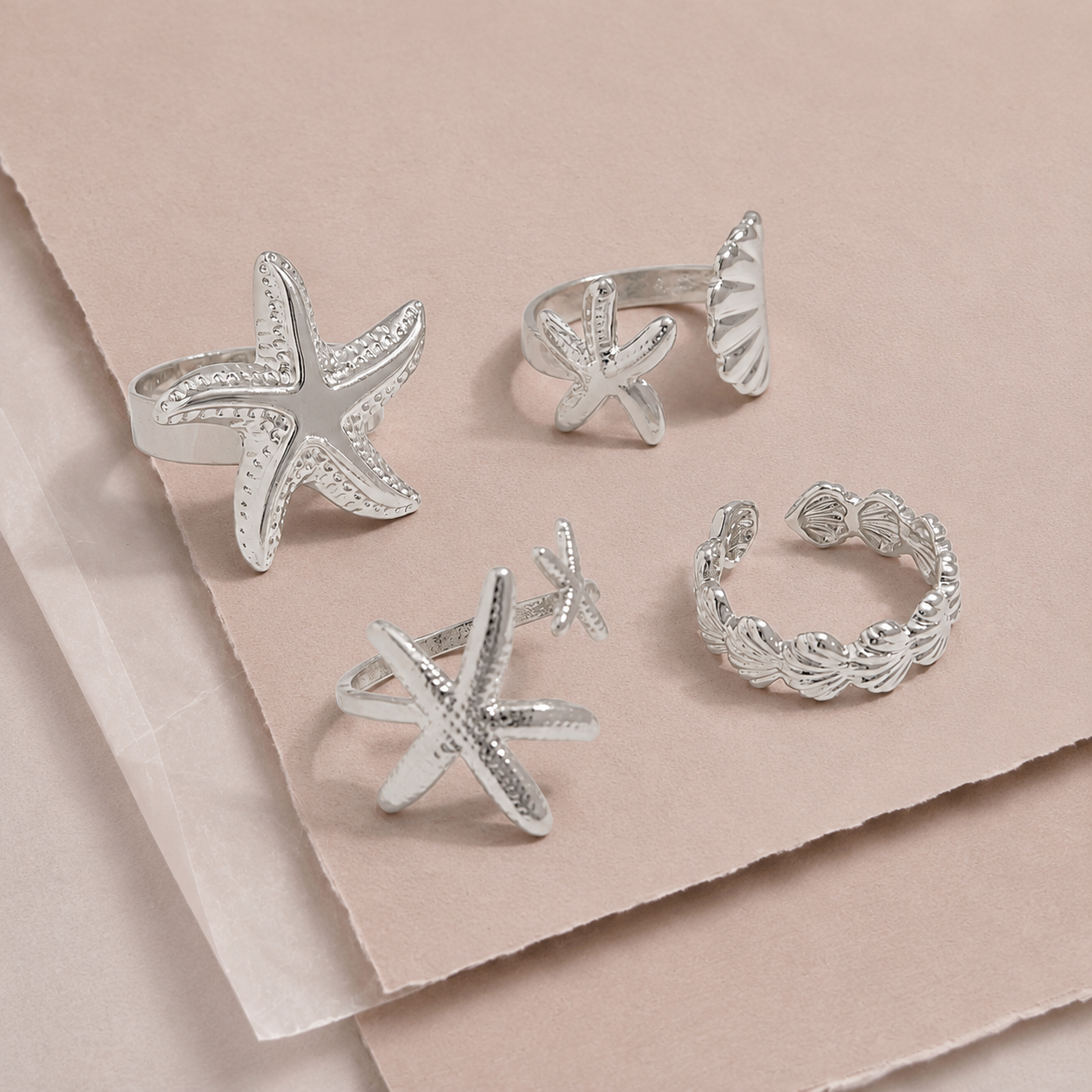 Ocean-Inspired Stackable Ring Set