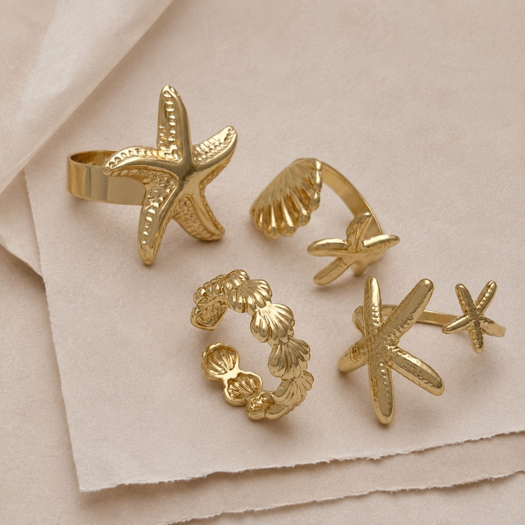 Ocean-Inspired Stackable Ring Set