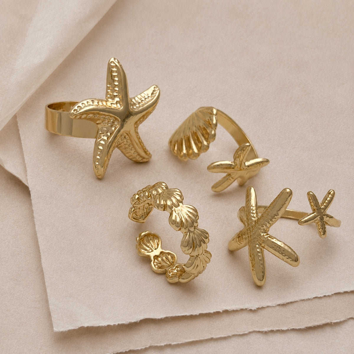 Ocean-Inspired Stackable Ring Set