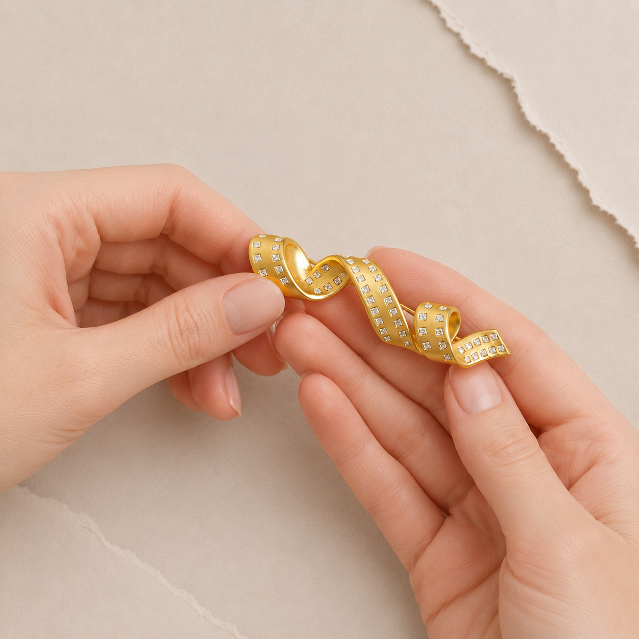 Sparkly Ribbon Brooch