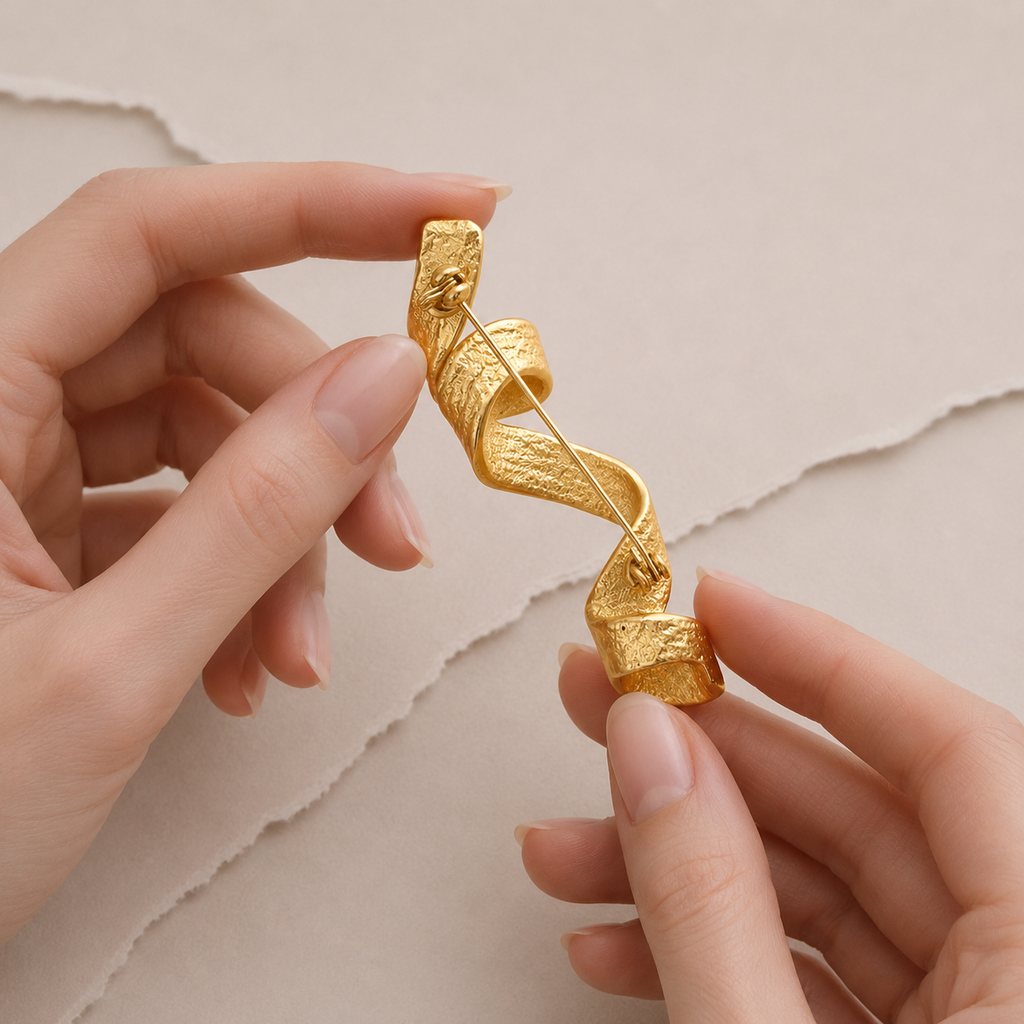 Sparkly Ribbon Brooch
