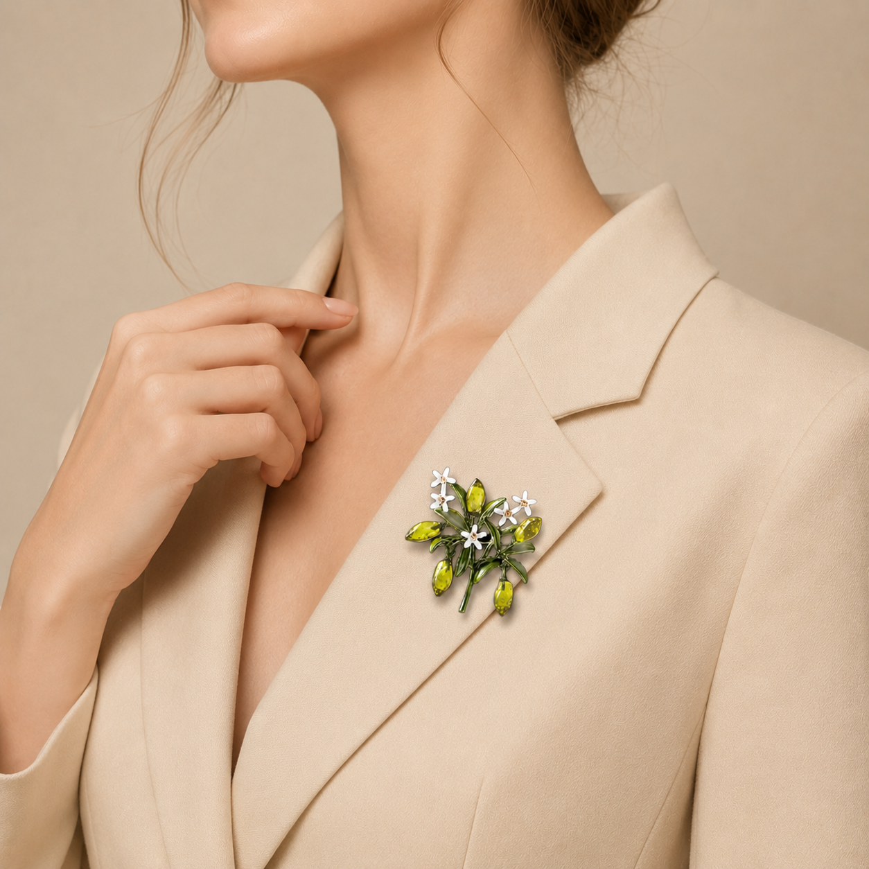 Lemon Blossom Botanical Brooch
