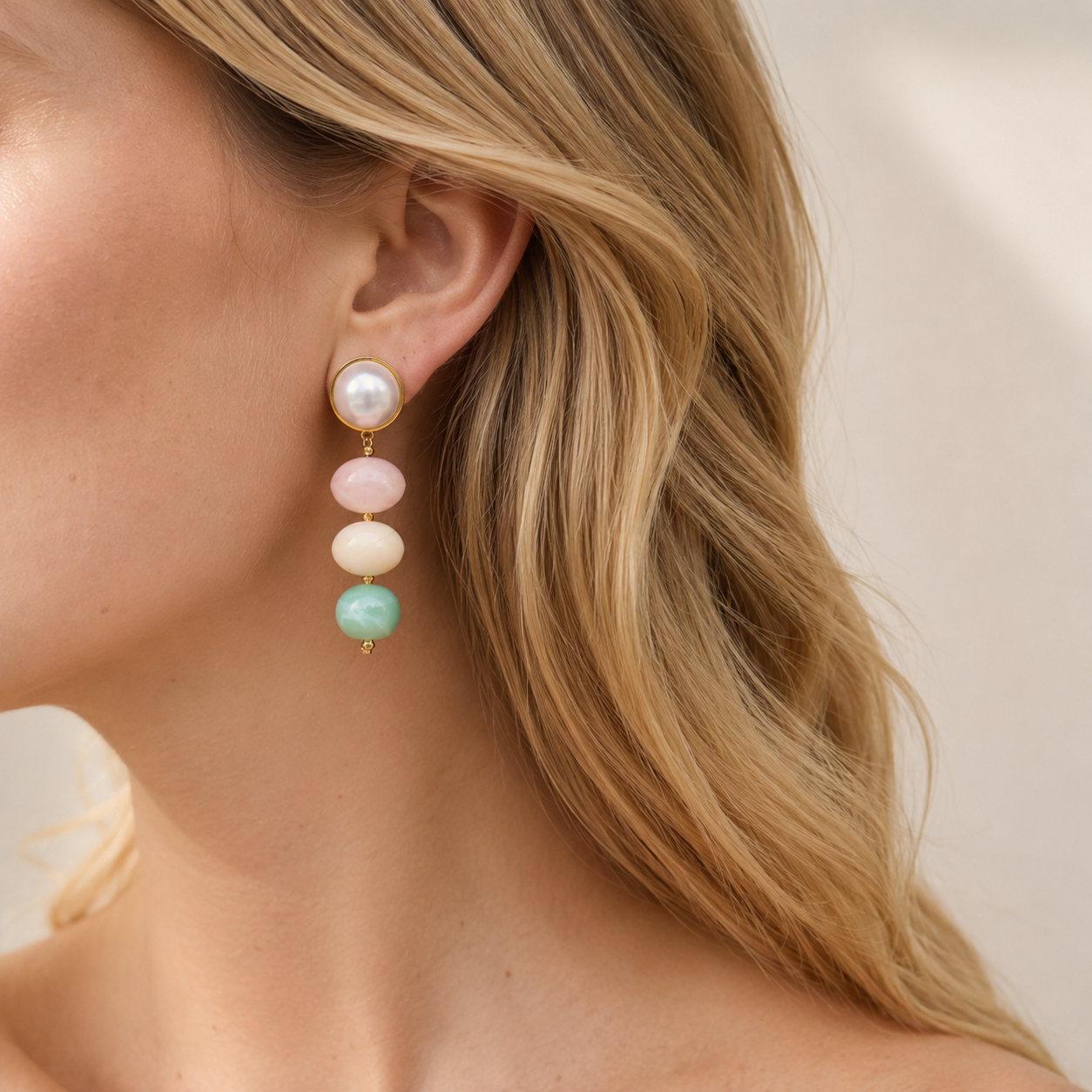 Pearl Accent Beaded Drop Earrings