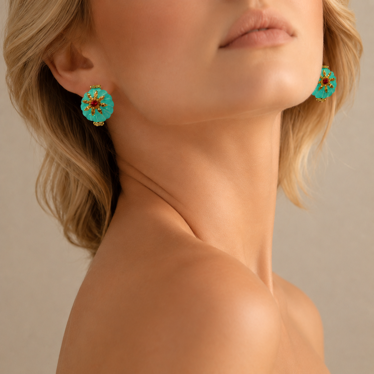 Floral Sparkle Stud Earrings