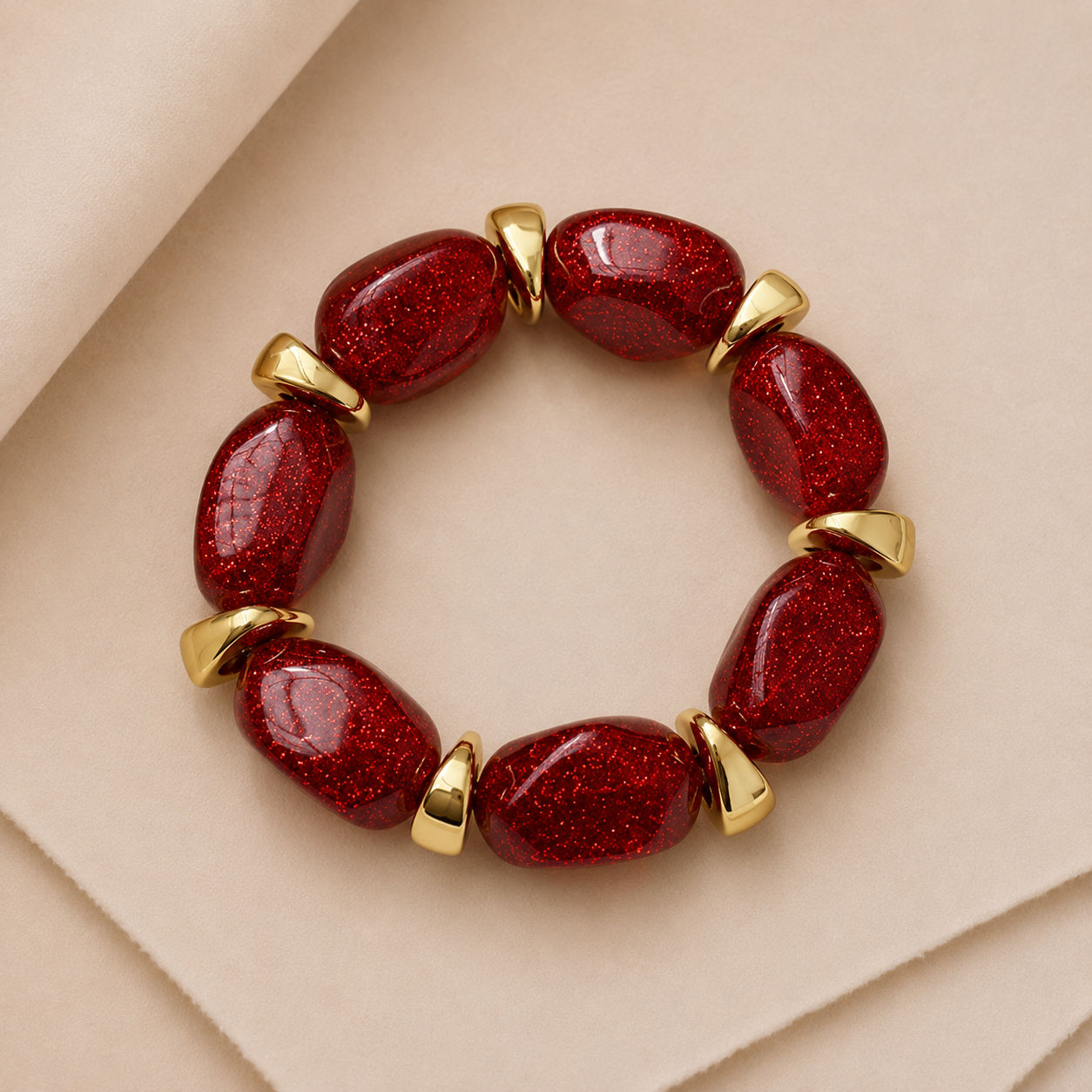 Chunky Glitter Bead Stretch Bracelet