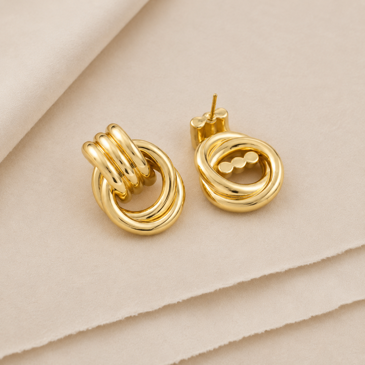 Interlock Hoop Statement Earrings
