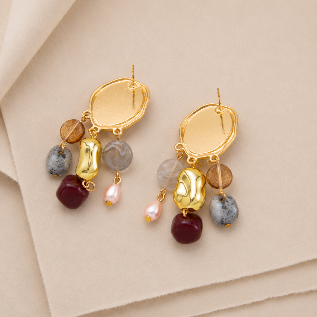Multi-Charm Drop Earrings